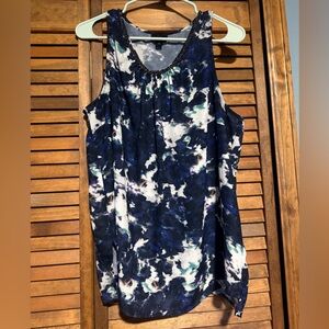 Mossimo Supply Co. Navy, White & Teal Beaded Neckline Camisole